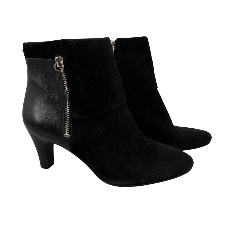 Bandolino Woodford Black Suede‎ Leather Ankle Boots Womens 6.5 M Romantic Boho